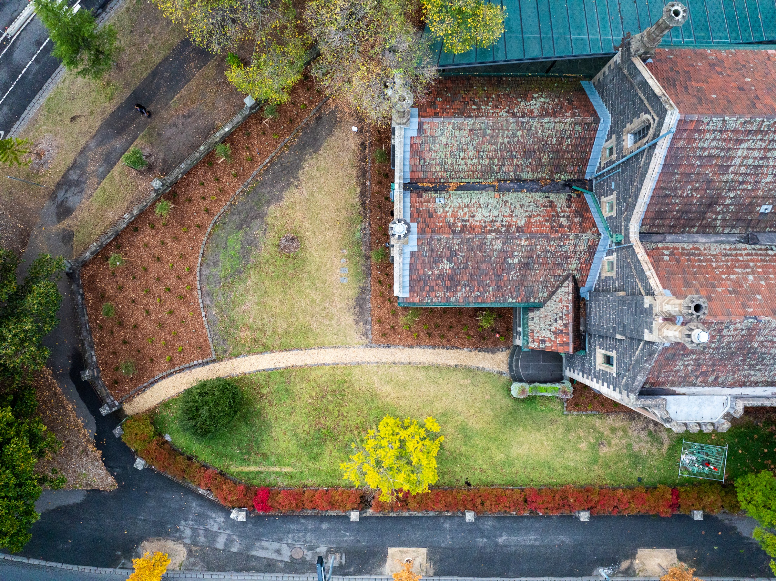 Aerial images of house and garden