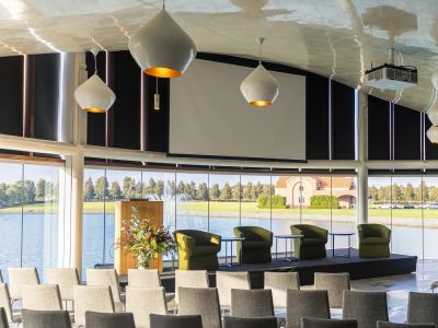 Venue overlooking lake